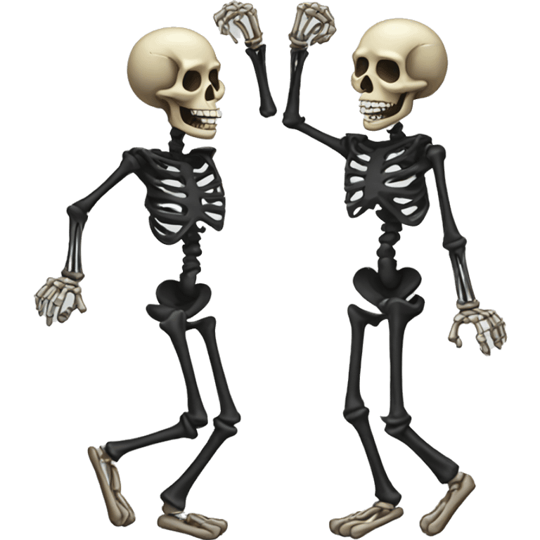 2 dancing skeletons emoji