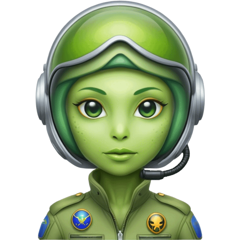 green alien reptilian woman pilot emoji