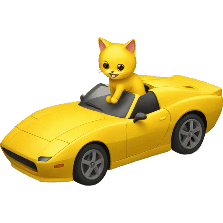 Un chat sur une beta track jaune emoji