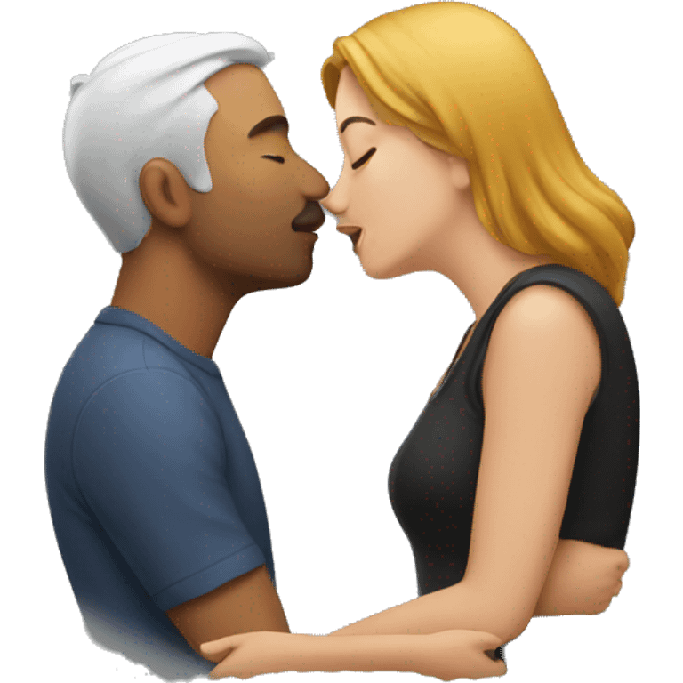 man kissing women emoji