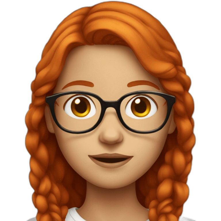 Redhead girl with glasses emoji