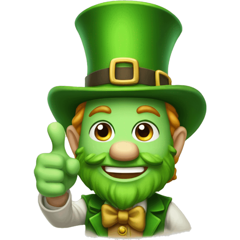  leprechaun shows thumb up emoji