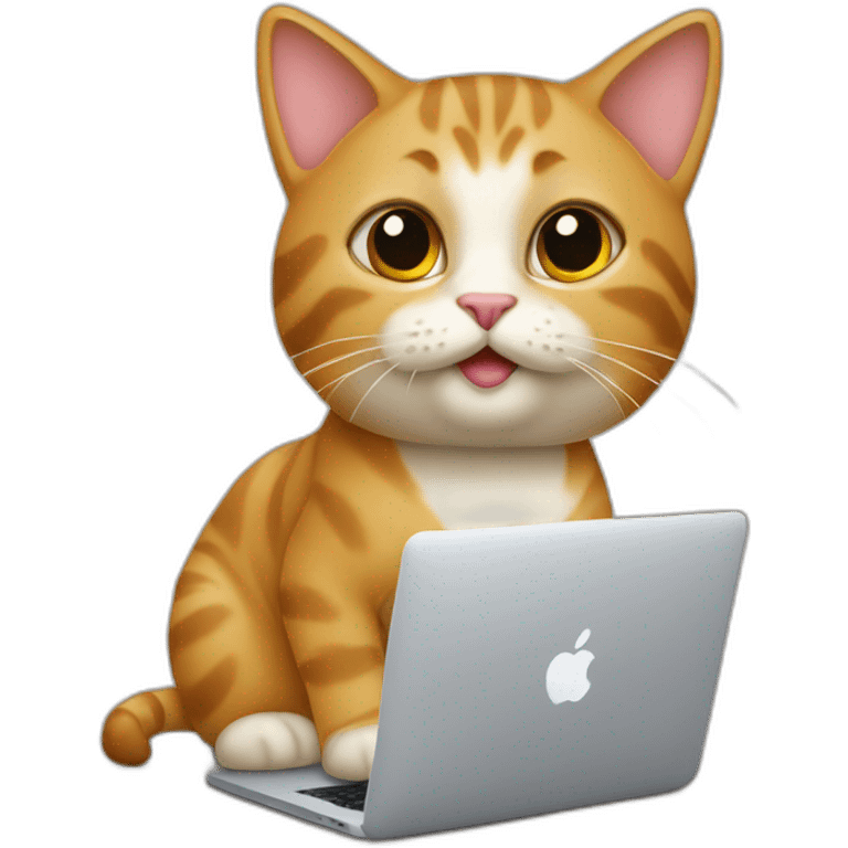 Petit minou qui travail sur un mac emoji