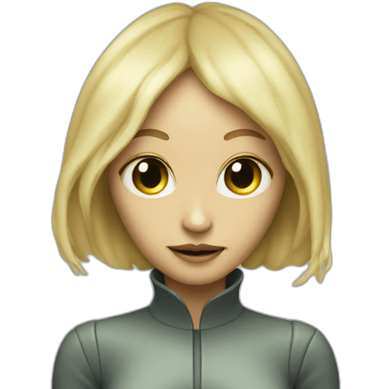 Alien with woman with blond hair emoji