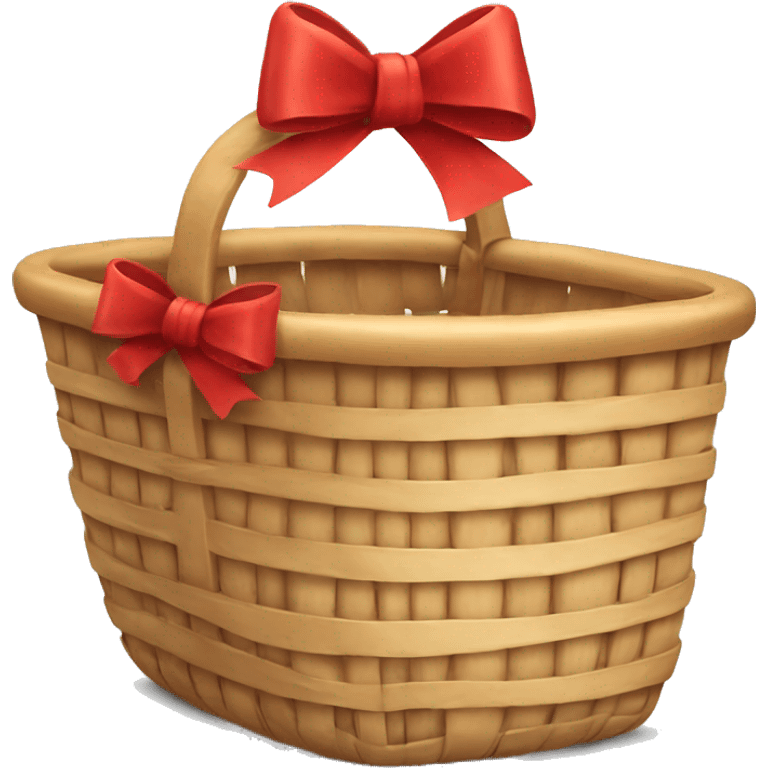 Basket with red bow on top  emoji