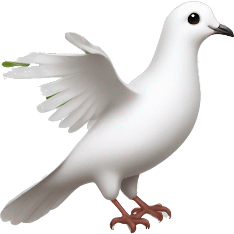 A white dove with an olive branch emoji