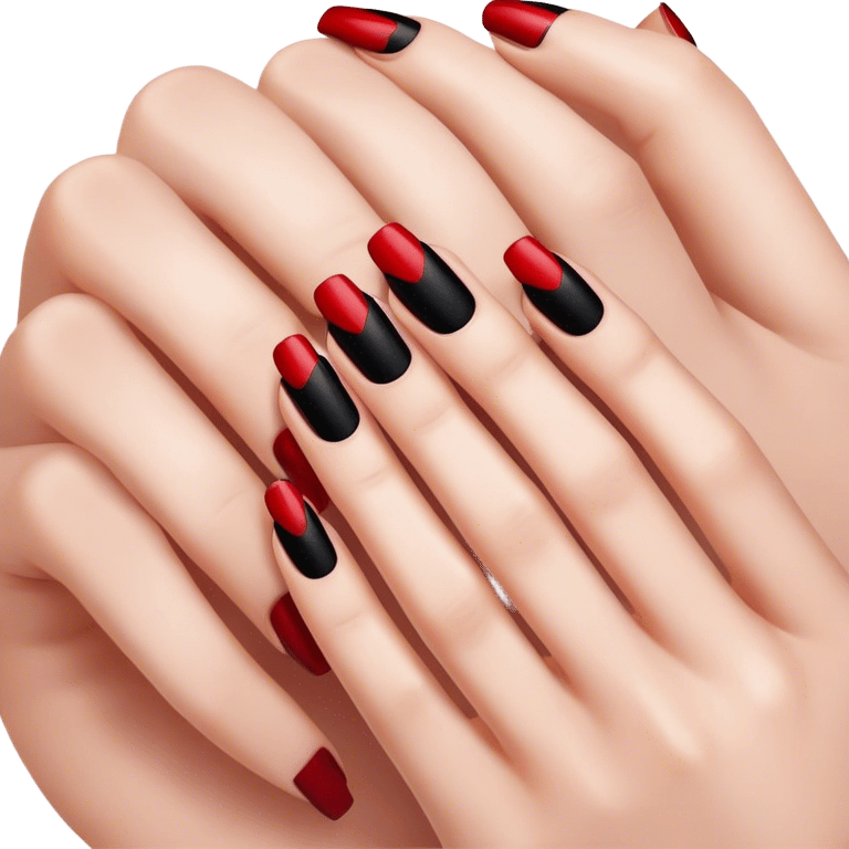 black and red nails emoji