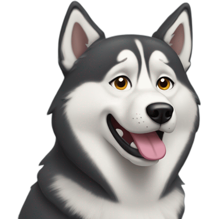 sarcastic husky dog emoji