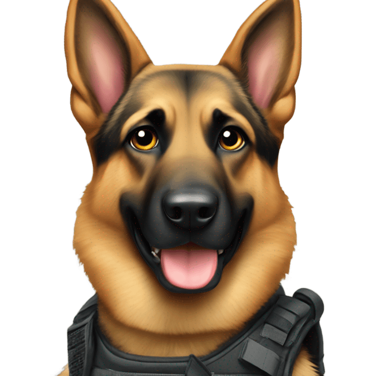 German Shepard wearing tactical vest  emoji