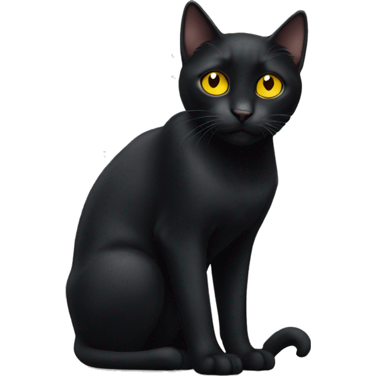 black cat with yellow eyes emoji