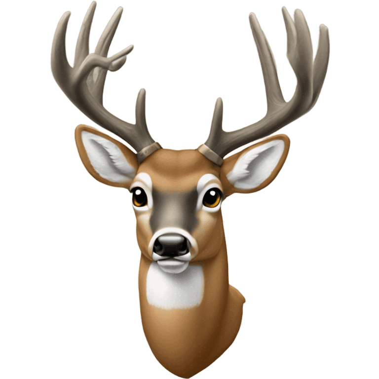 Whitetail buck holding a shotgun emoji