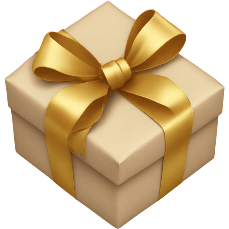 Beige gift wrapped with a golden ribbon emoji