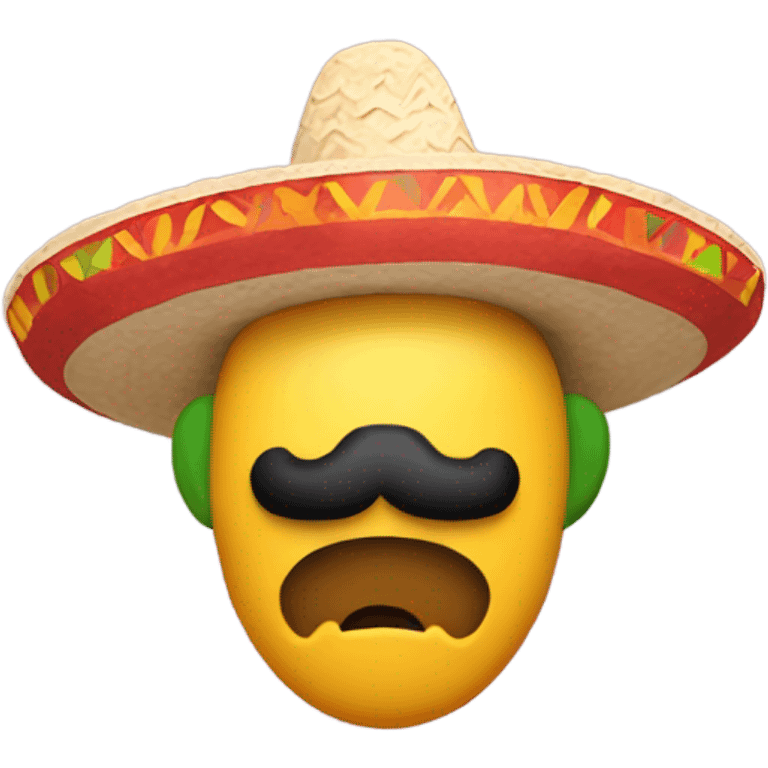 Mario wearing a Mexican sombrero and eating tacos emoji