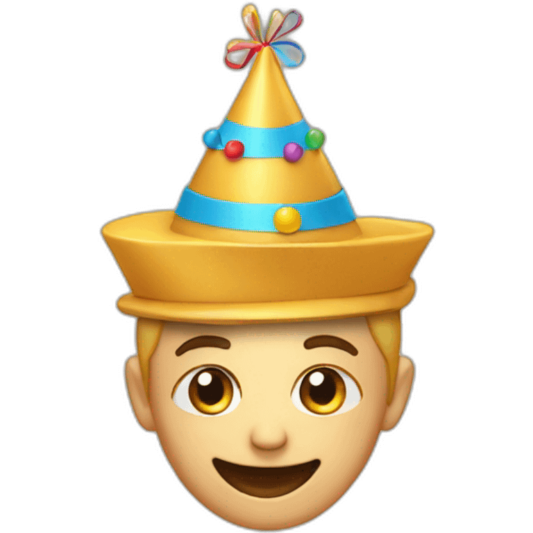 happy birthday smiling with hat on head emoji emoji