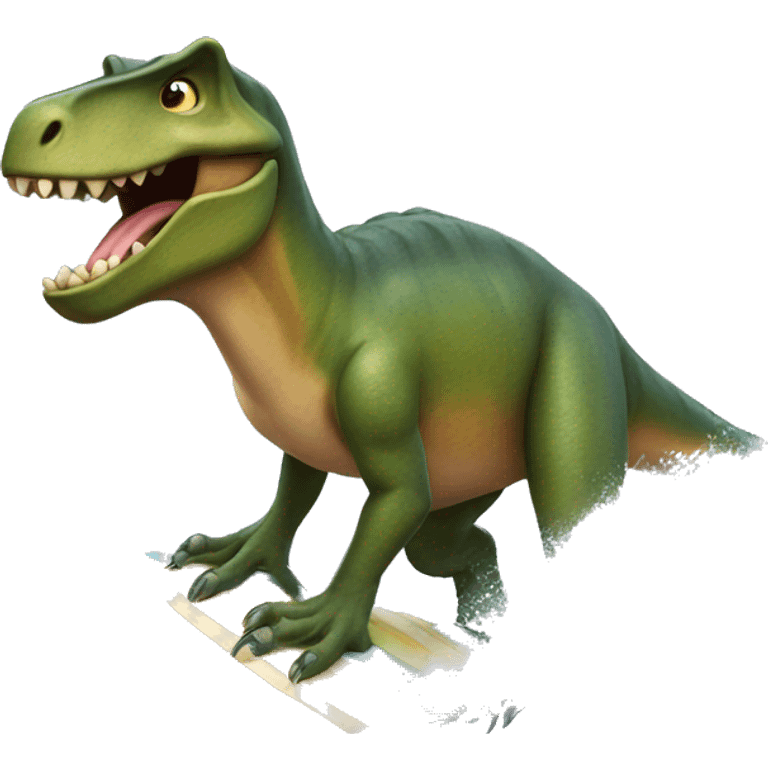 Trex riding a surfboard  emoji