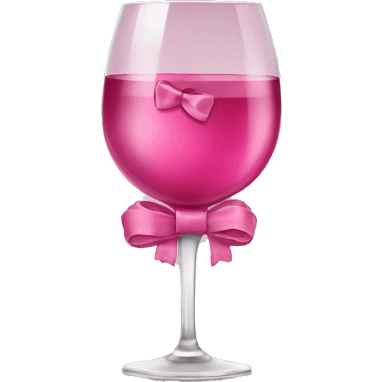 Pink wine with bow emoji