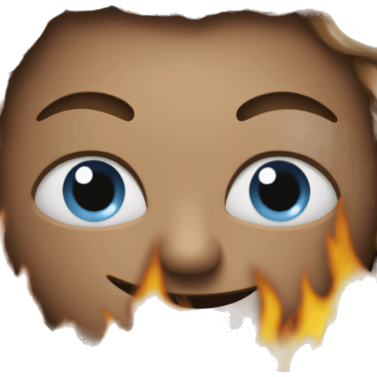 Emoji with a fire in eyes emoji