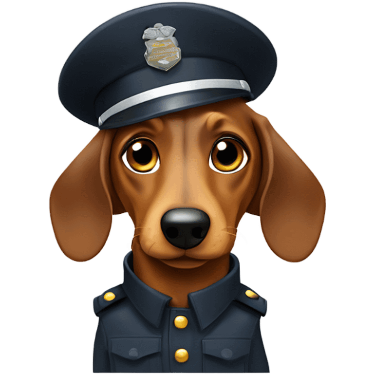 Dachshund in a security uniform ￼ emoji