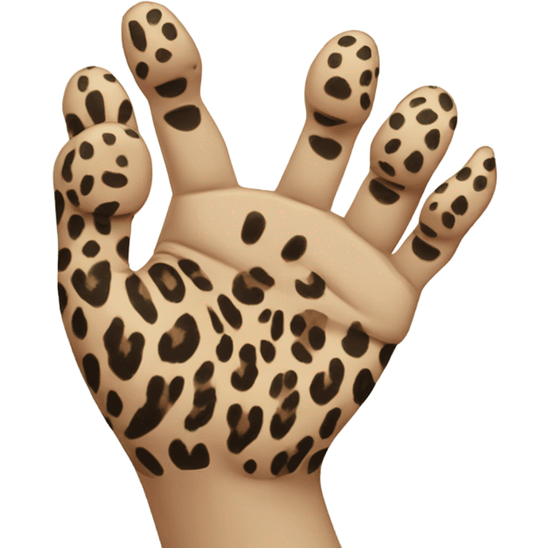 leopard making hand signs  emoji