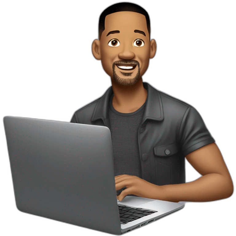 Will smith on a laptop emoji