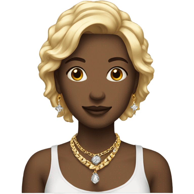 casual female portrait with jewelry emoji