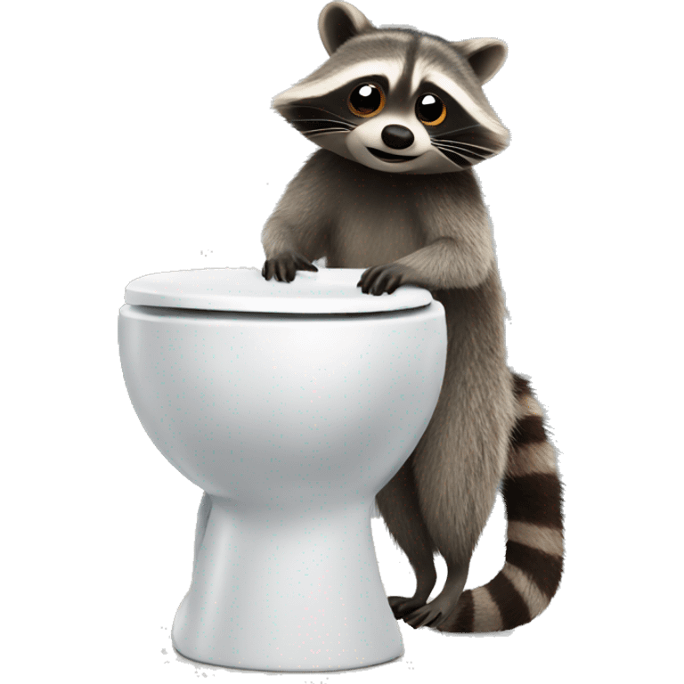 raccoon on a toilet emoji