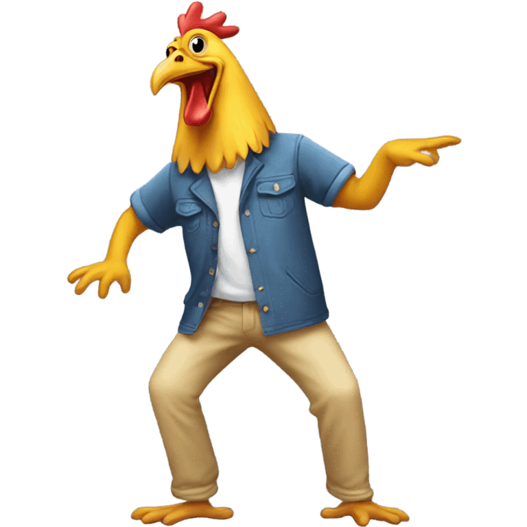 Chicken dancing ￼ emoji