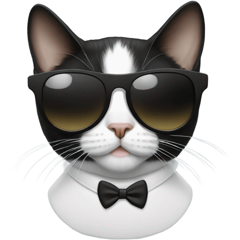 Tuxedo cat with sunglasses emoji