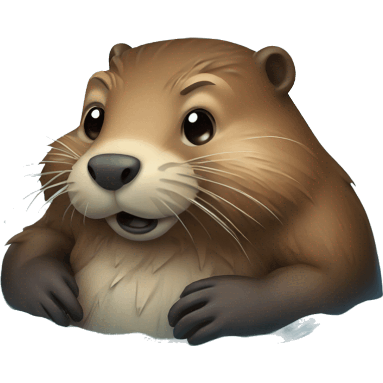 beaver in water emoji