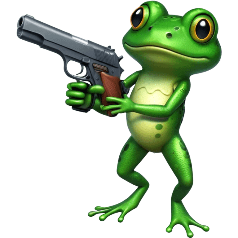 Frog with gun emoji