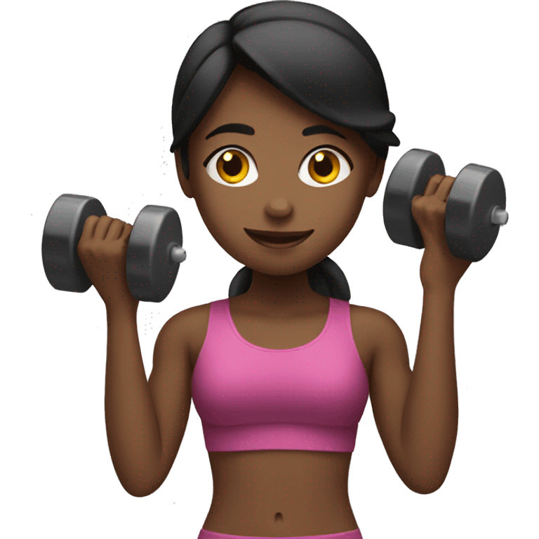 Girl lifting dumbbells  emoji