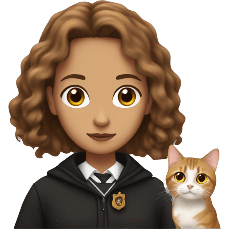 hermione granger with a cat face emoji