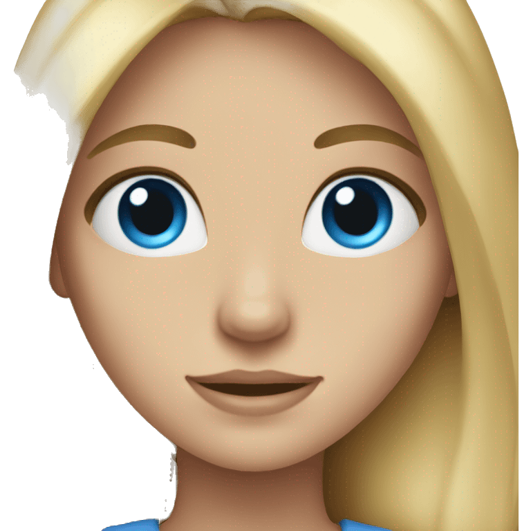 girl with long blonde hair and blue eyes emoji