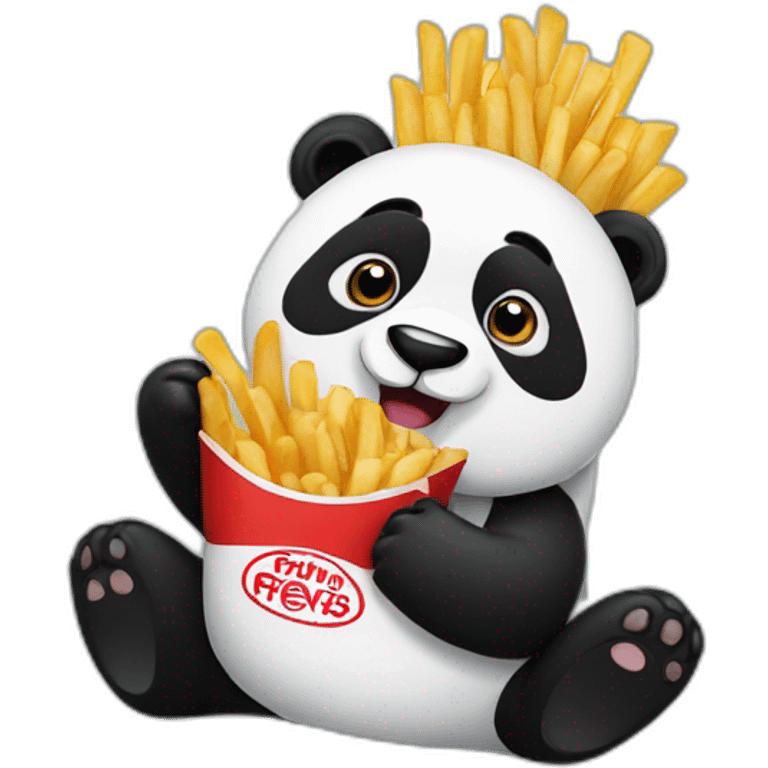 Panda eating fries emoji