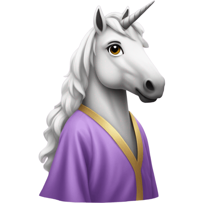 Unicorn standing in a robe emoji