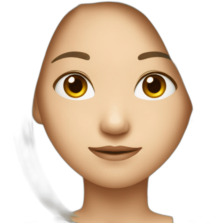 Asian girl with shoulder hair emoji