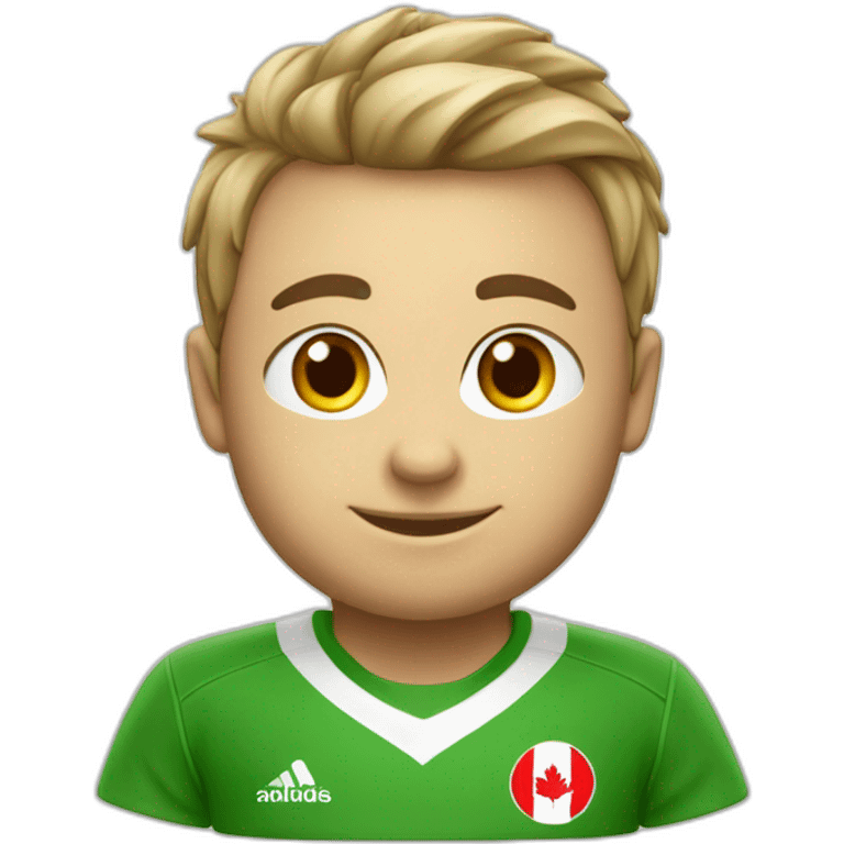 Oie canadienne en tenue de soccer vert emoji