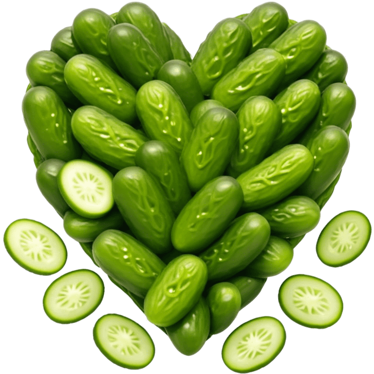 Heart made of pickles emoji