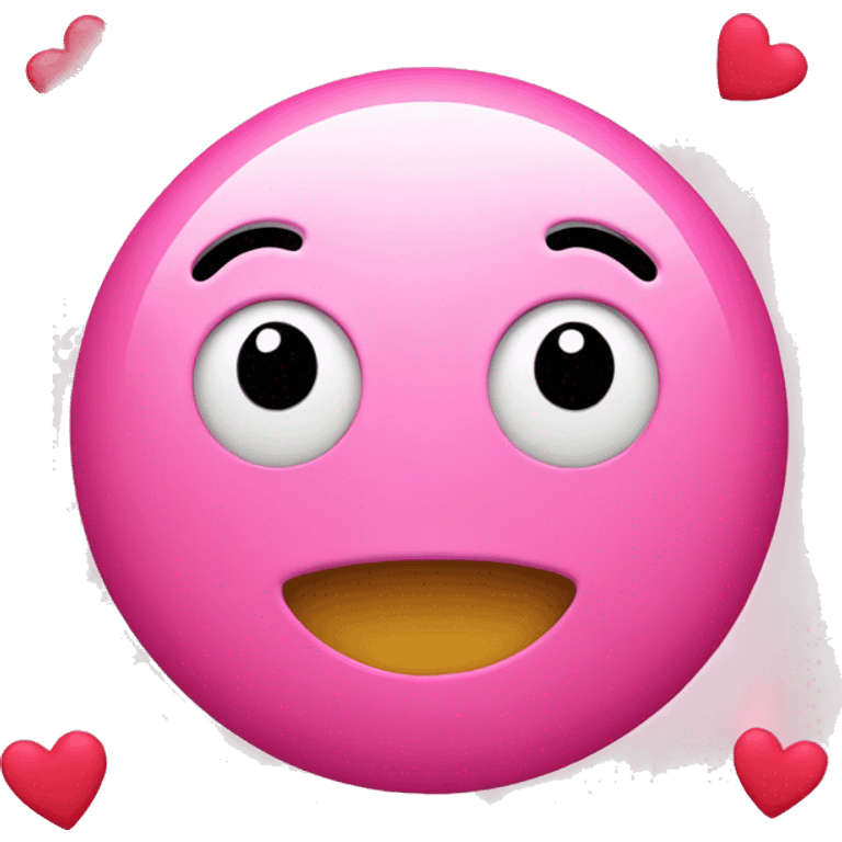 Pink smiley face with hearts emoji