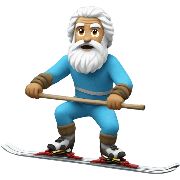 Socrates on mountain skis emoji