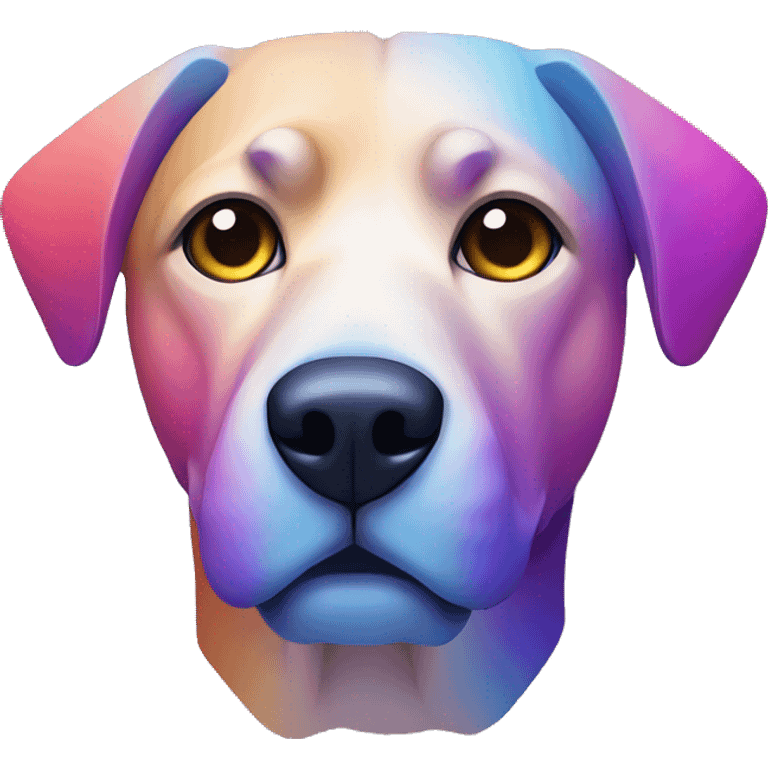 Abstract Dog made entirely of various gradient shapes emoji