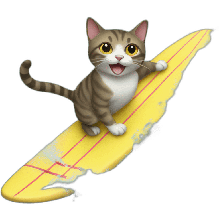 cat riding on surf emoji