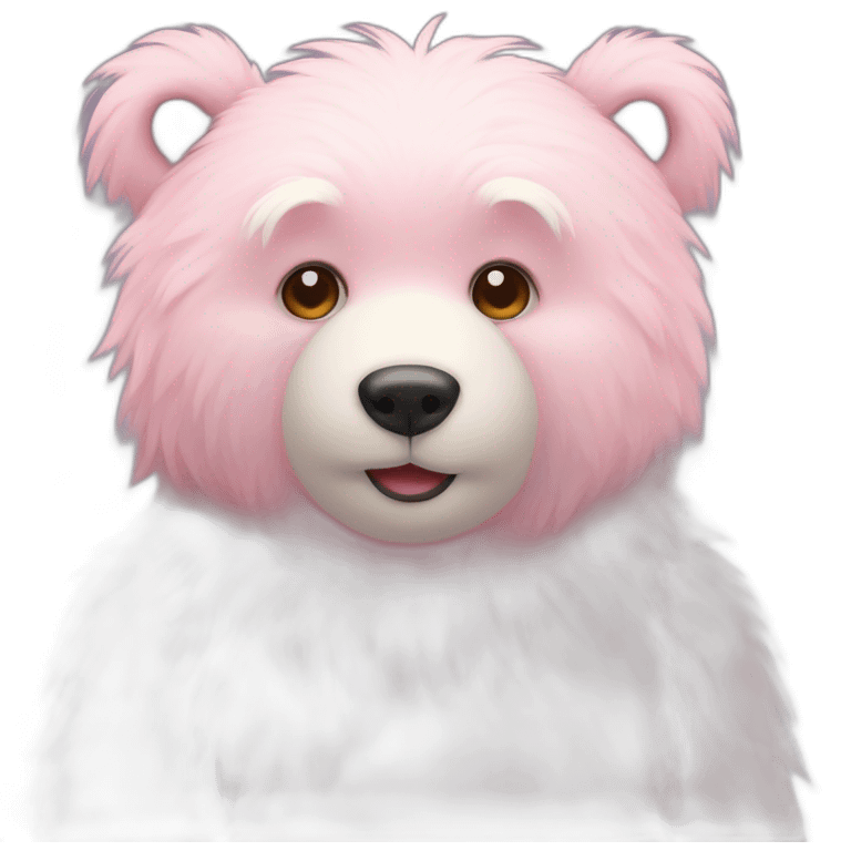 soft pastel pink furry bear emoji