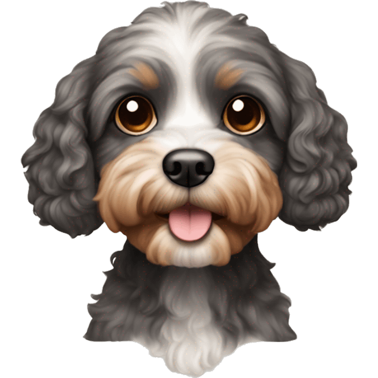 cavapoo dog with round face emoji