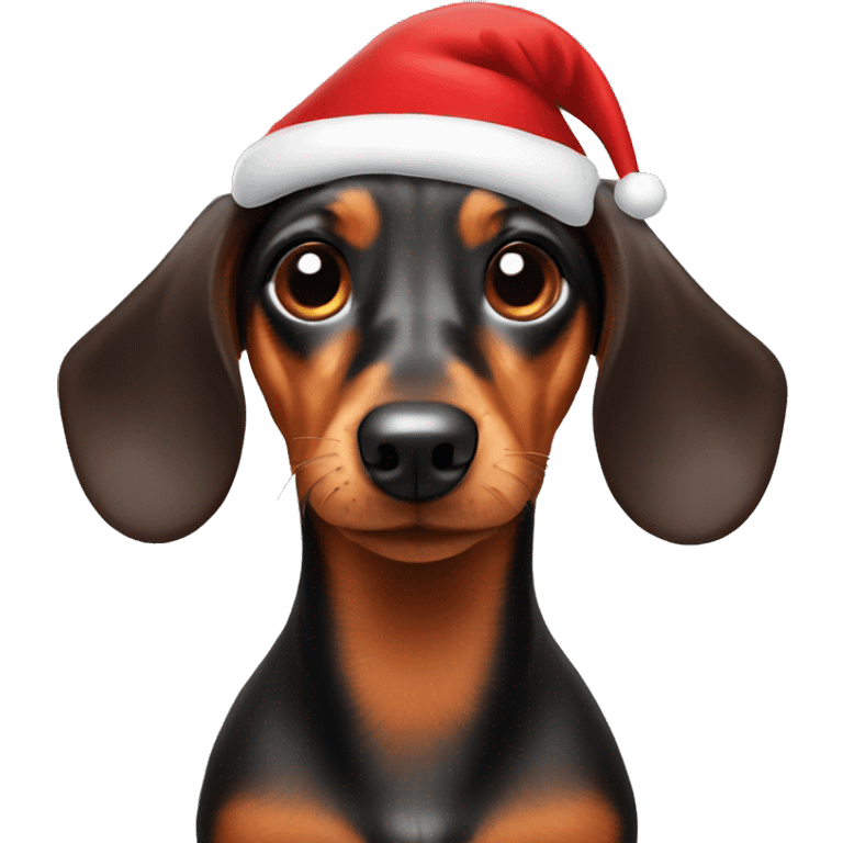 dachshund with santa hat emoji