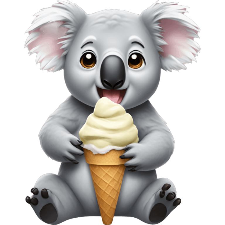 Koala eating ice cream emoji