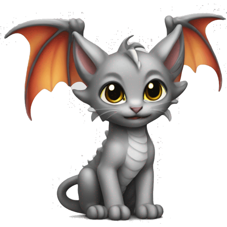 dragon wings on grey kitten emoji