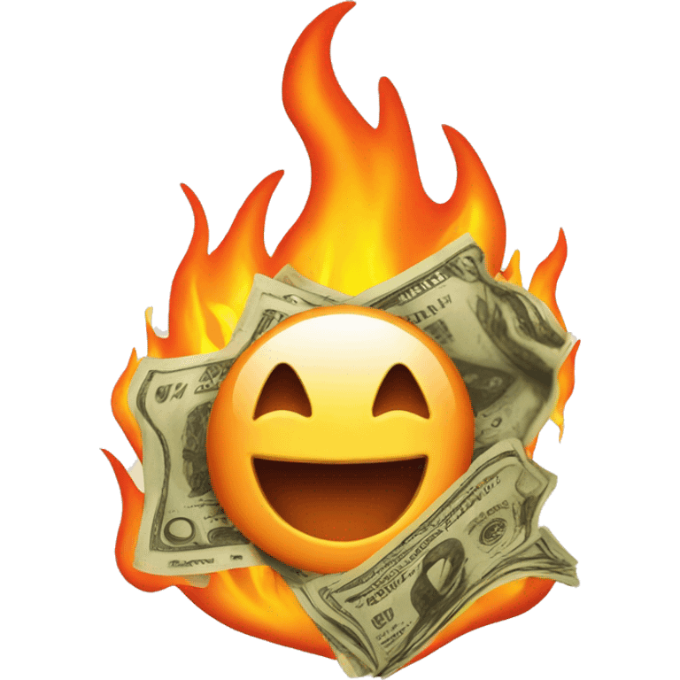 Money on fire emoji