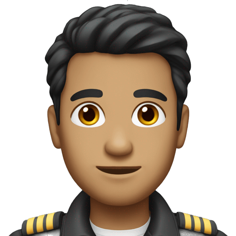 Pilot with tan skin and black hair emoji