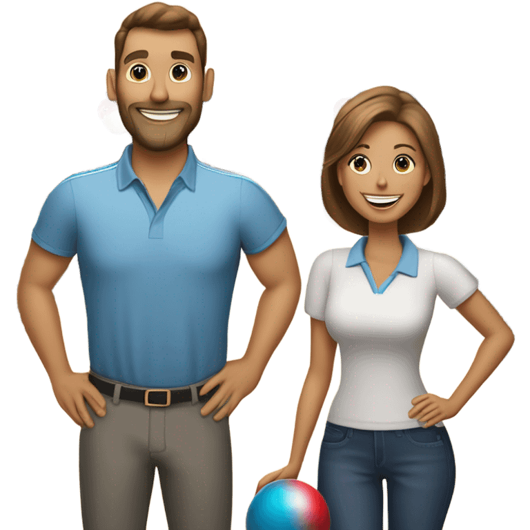 Husband and wife bowling emoji